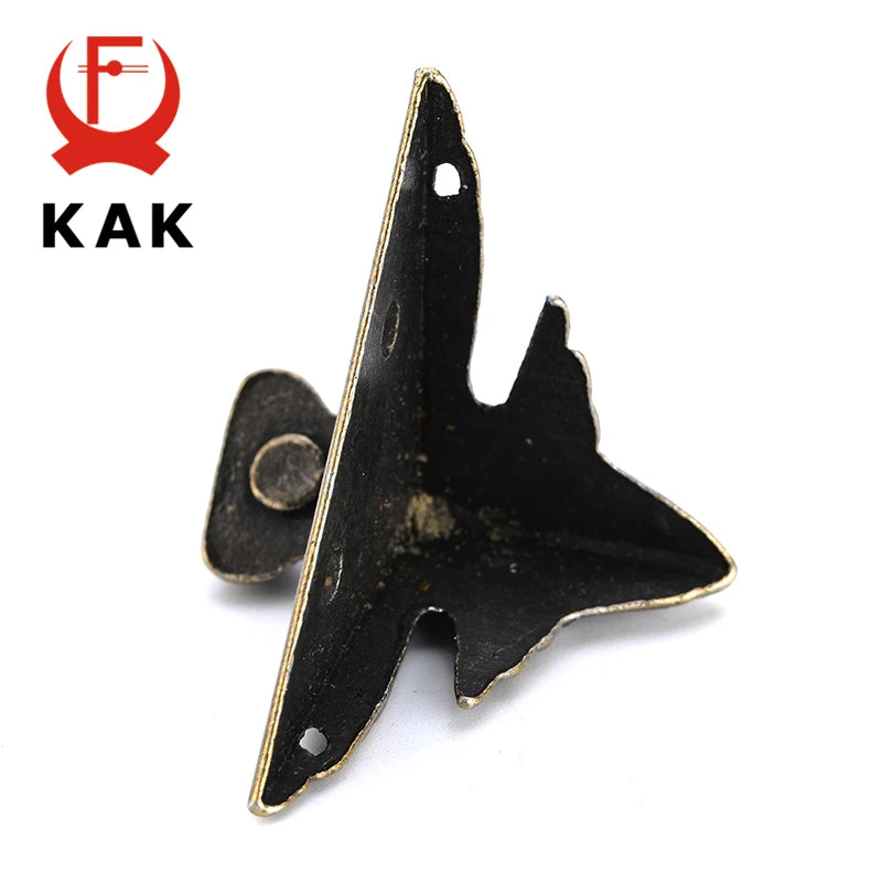 supports d'angle bronze décor floral classique vieilli meubles fixations 30x40mm