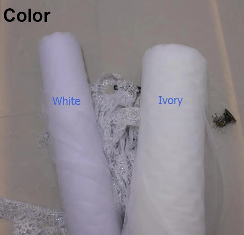voile mariée deux couches dentelle paillettes blanc crème classique mètres polyester haute qualité