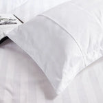 taies d'oreiller 100% coton rayures fines blanc classique maison ensemble literie