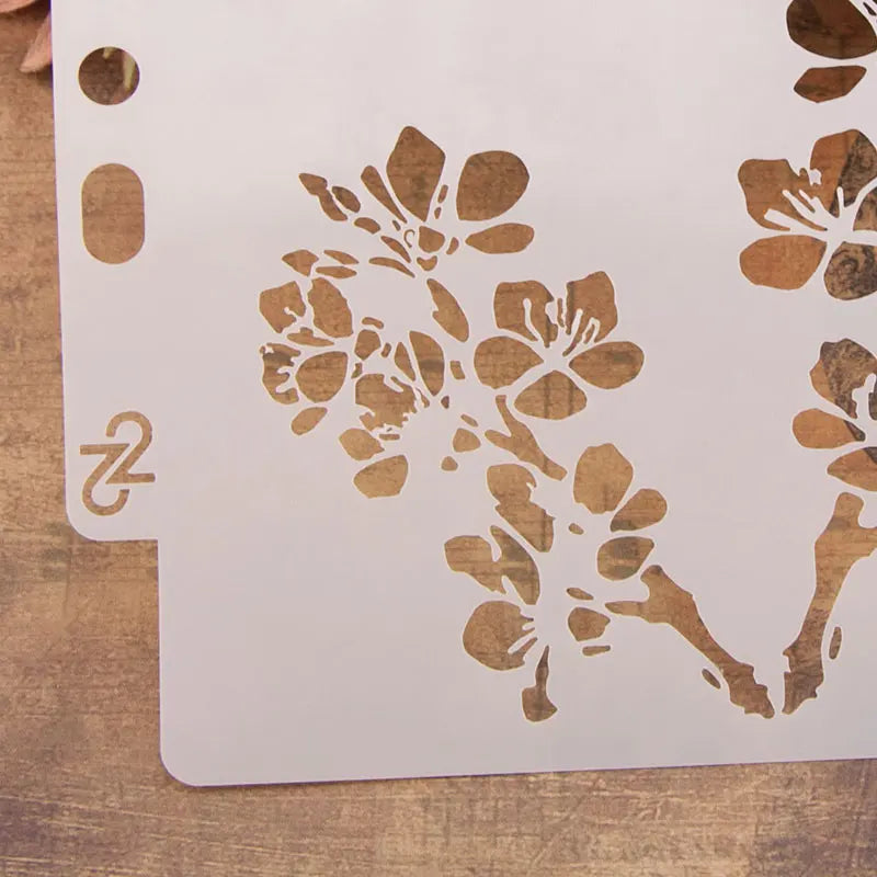 gabarits peinture fleuris modernes blanc marron bricolage scrapbooking décoration papierOpaque minimaliste