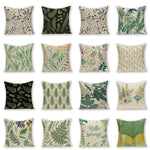 housse coussin carré motif feuilles vertes moderne zip invisible 45cm 45cm
