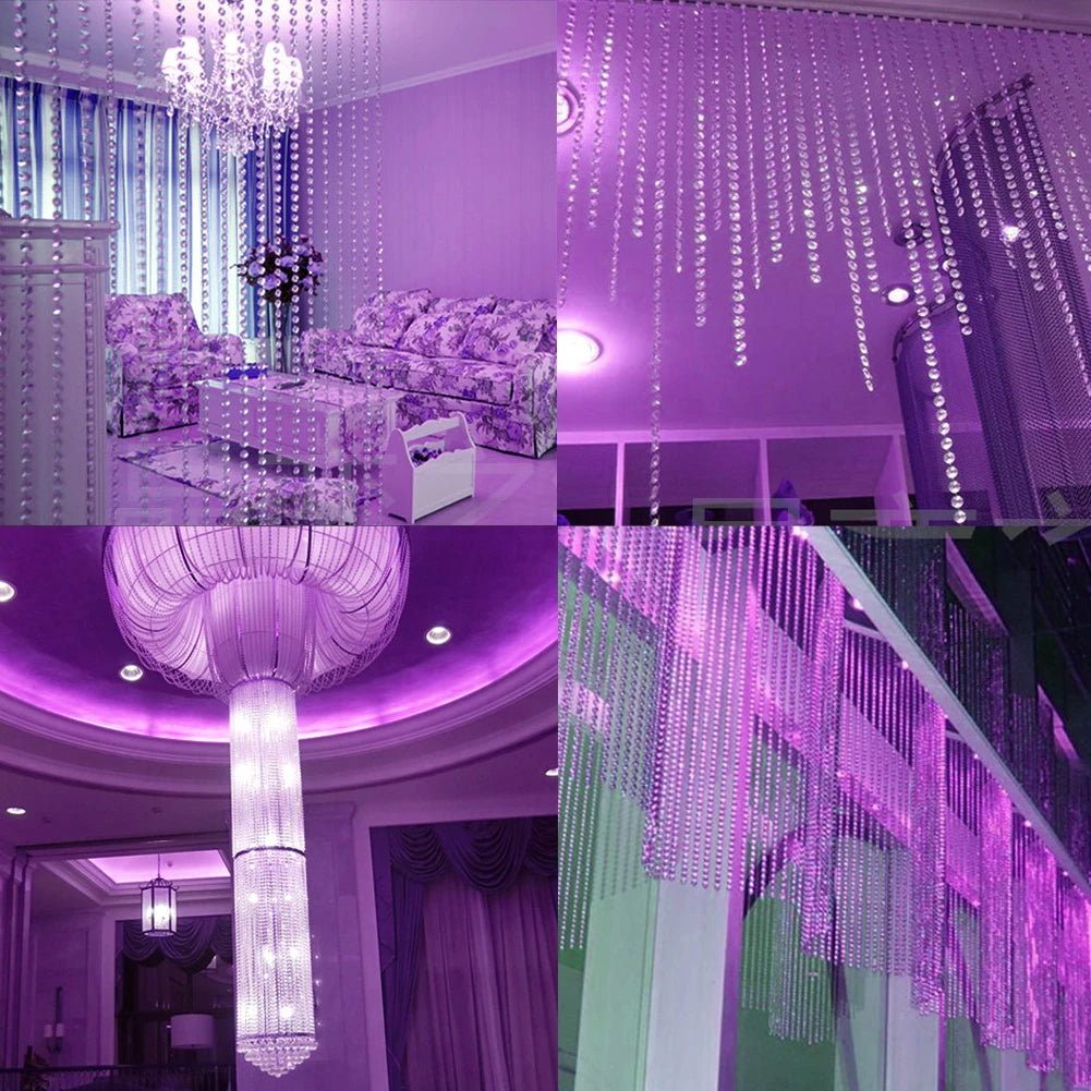 décoration mariage chaîne transparentes facettées 30m acrylique moderne DIY