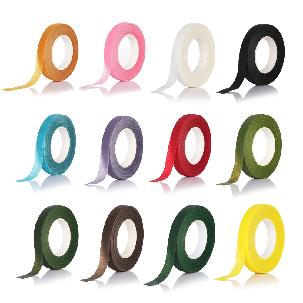 ruban adhésif floral vert orange rose blanc noir bleu violet rouge jaune marron simple