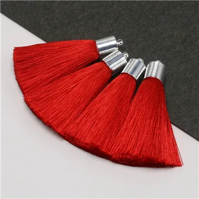 pompons soie couleur variée moderne tissu décoratif rideau vêtement artisanal diy 5cmFRINGES silk tassels