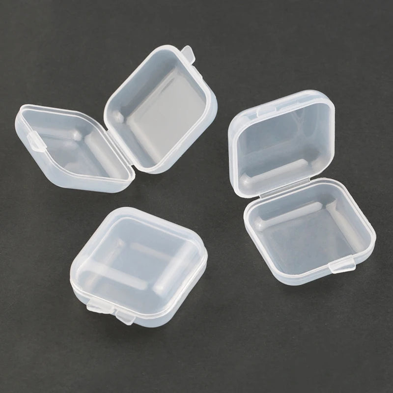 boîtes rangement transparentes plastique 3.5cm 3.5cm 2cm bijoux modernes poignées