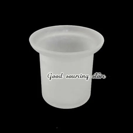 pot pinceau verre blanc mat classique adhésif poignée dorée 9.5cm 8cm 15cm