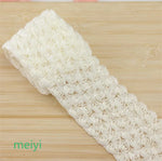 ruban decoratif dentelle roses relief largeur 9cm mariage decoration romantique couleur rose violet beige