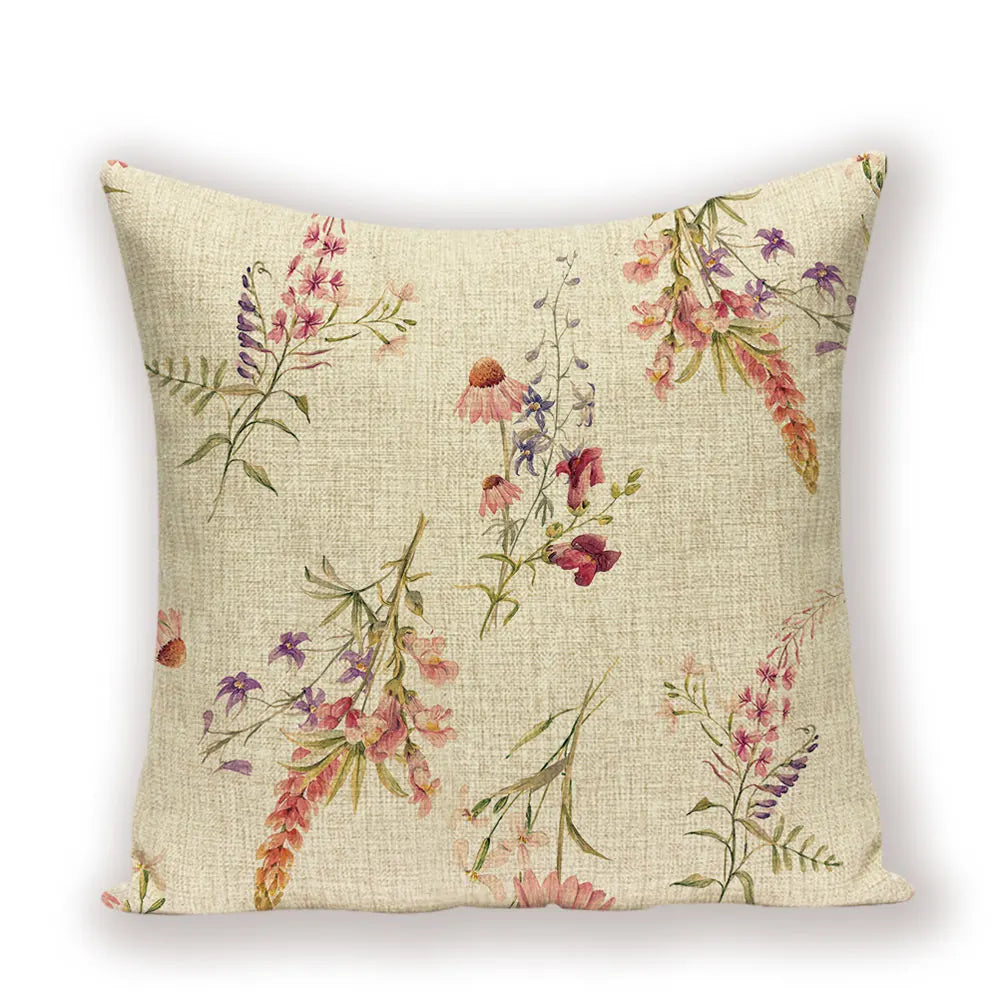 coussins décoratifs vintage fleurs simple beige vert rose bleu 45cm 45cm
