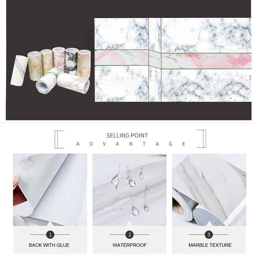 ruban adhésif décoratif marbre moderne noir blanc facile poser imperméable