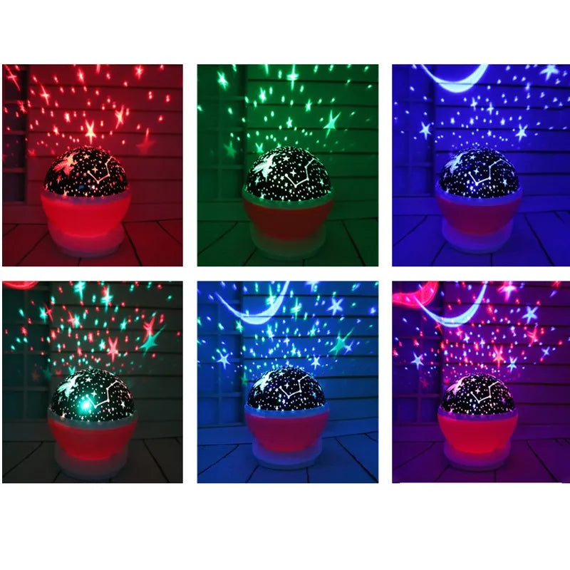 projecteur led enfant étoiles licorne violet rose bleu nuit moderne chambre adhésif interrupteur usb