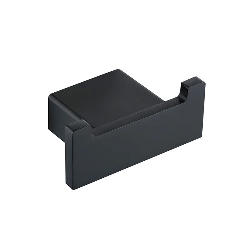 Etagère salle de bain noir mat avec porte-brosse à dents