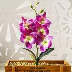 décoration intérieure orchidée artificielle violette blanche rose pot bois festive chambre