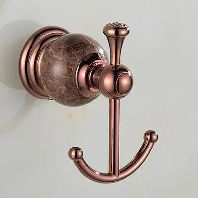 porte serviettes rose doré ensemble salle bain classique fixations murales barres anneaux