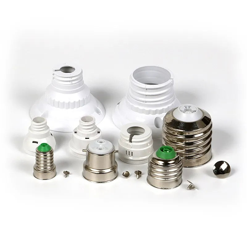 adaptateurs ampoules argenté vert modernes fixations bases lampe e14 b22 e27 e40