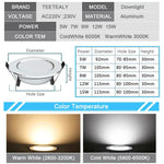 spots led étanches ip65 5w 7w 9w 12w 15w blancs modernes salle bain