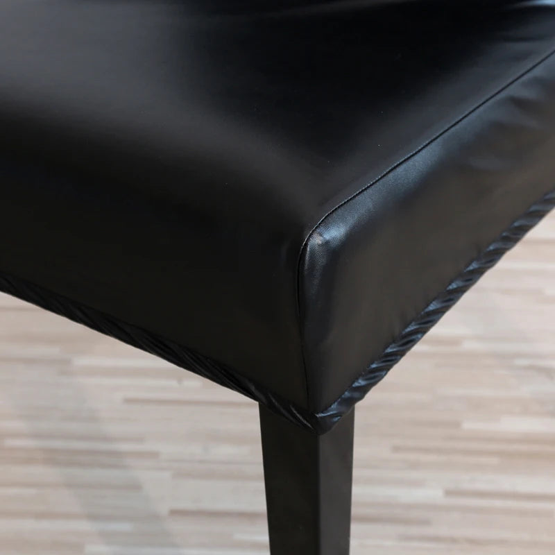 chaise moderne simili cuir tissée imperméable élastique anti poussière noir mariage