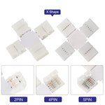 connecteurs cable led blanc plat moderne adhésif 2pin 3pin 4pin 5pin forme pieces