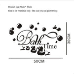 autocollant mural noir bath time bulles canards moderne décoration salle bain enfant 50x30cm pvc