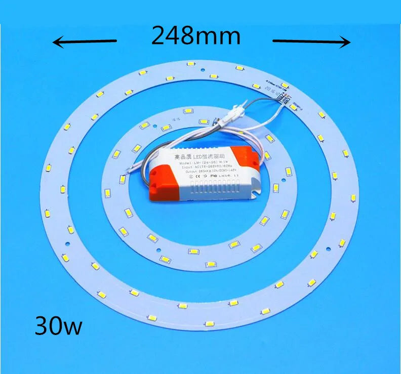 ampoule led plaque circulaire moderne blanc éclairage intérieur salon plafonnier points lumineux transformateur électrique