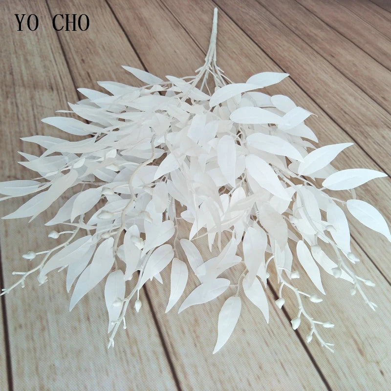 branches décoratives fleurs artificielles vertes blanches modernes décoration mariage maison vases