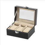 boîte rangement montres simili cuir noir 12 slots classique