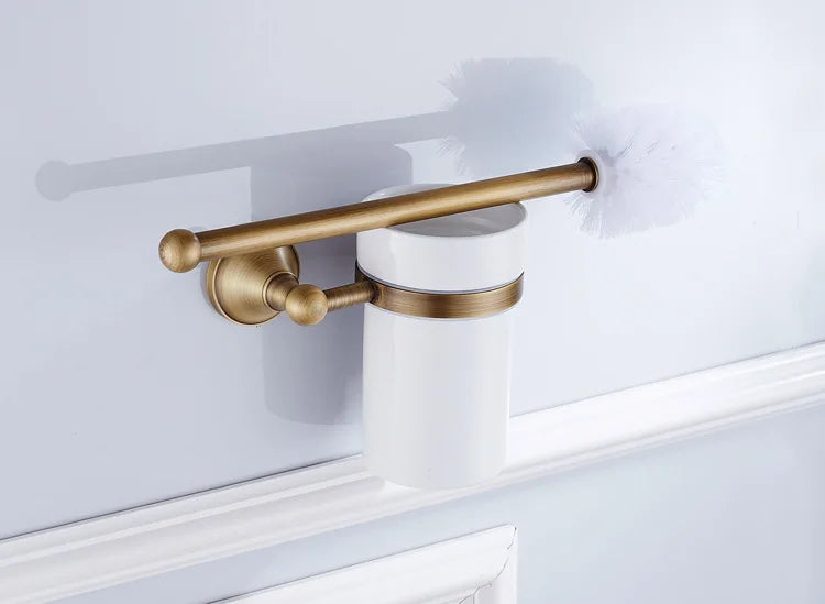 brosse wc or élégante support brillant moderne porte brosse céramique fixations