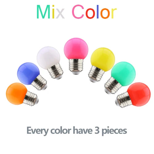 ampoules led couleur rouge vert bleu jaune orange rose blanc opalescent e27 360deg moderne