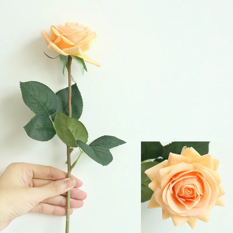roses artificielles latex toucher réel bouquet fleurs décoration intérieure maison anniversaire noël
