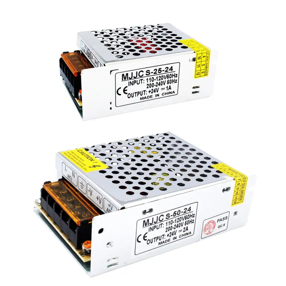 alimentation electrique 24v dc blanc perforations industrielle vis fixations 10a 15a 1a 2a 3a