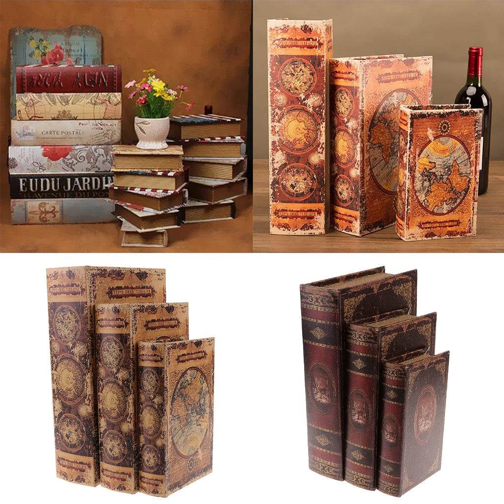 livre décoration vintage marron ornements floraux cartes anciennes boites bijoux organisation maison classique bois