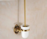 ensemble porte serviettes salle bain doré ornements décoratifs classique porte brosse dents porte verre