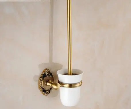ensemble porte serviettes salle bain doré ornements décoratifs classique porte brosse dents porte verre