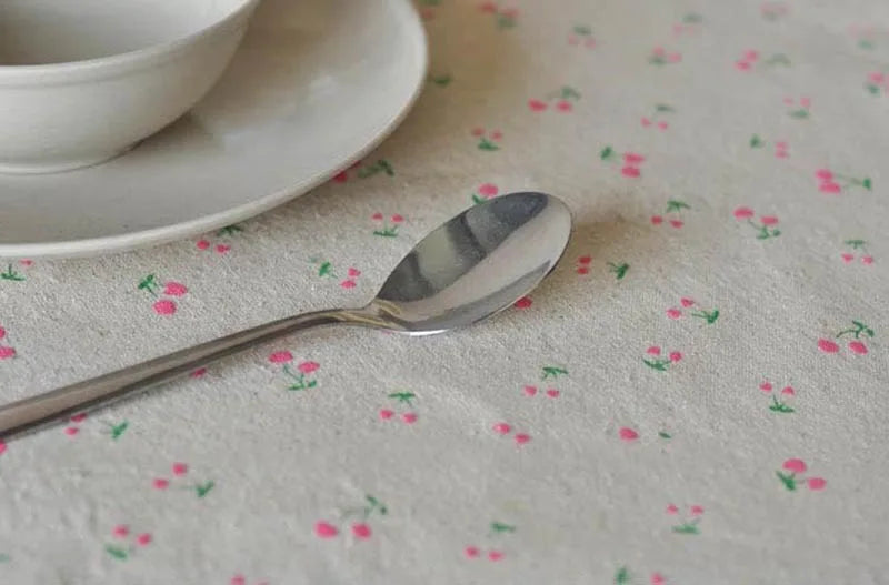 nappe lin imprimée fleurs blanches classique usage maison extérieur hiver printemps été automne mariage