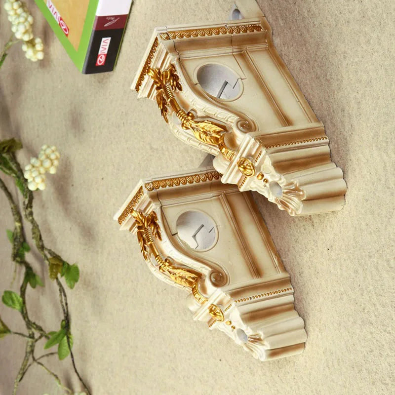 support mural ornement sculpté dorure baroque horloge non fonctionnelle argent or