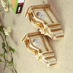 support mural ornement sculpté dorure baroque horloge non fonctionnelle argent or