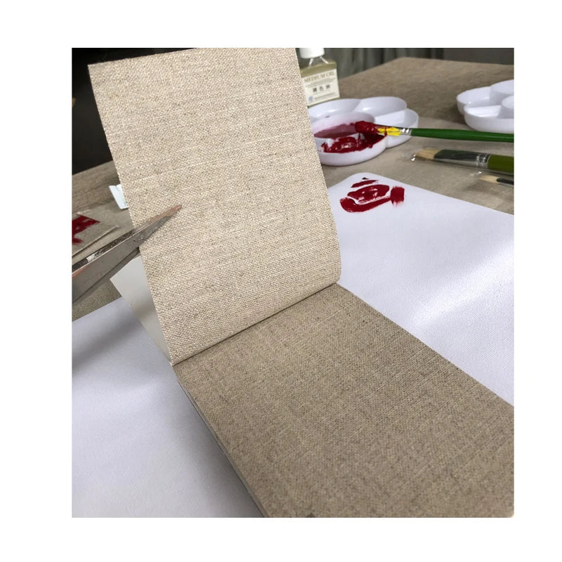 toile peinte rouleau lin texture fine medium peinture huile naturelle rustique 1.45m large