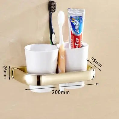 accessoires salle bain doré moderne porte serviettes porte savon porte gobelet