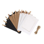 cadres photo papier kraft noir marron blanc suspension pinces bois décoration murrale rustic vintage