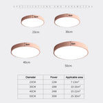 plafonnier led rond moderne intérieur luminaire salon chambre couleur rose doré vert