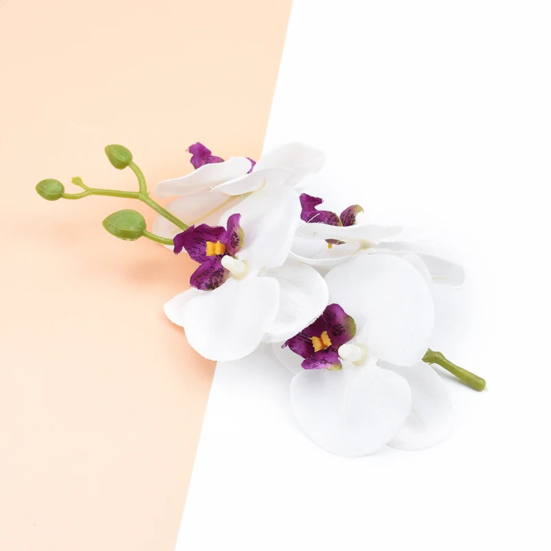fleurs artificielles orchidées papillon soie rose violet bleu vert décoration maison intérieur mariage anniversaire