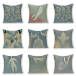coussin decoratif abstrait bleu clair beige contemporain maison voiture 45x45cm imprimé numérique