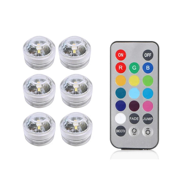 veilleuse led submersible transparente verte bleue blanche rouge points lumineux moderne adhésive piscine chambre