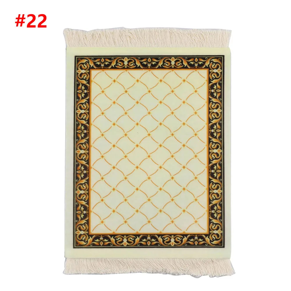 tapis ornements floraux motifs géométriques franges bordures classique rouge bleu violet or blanc