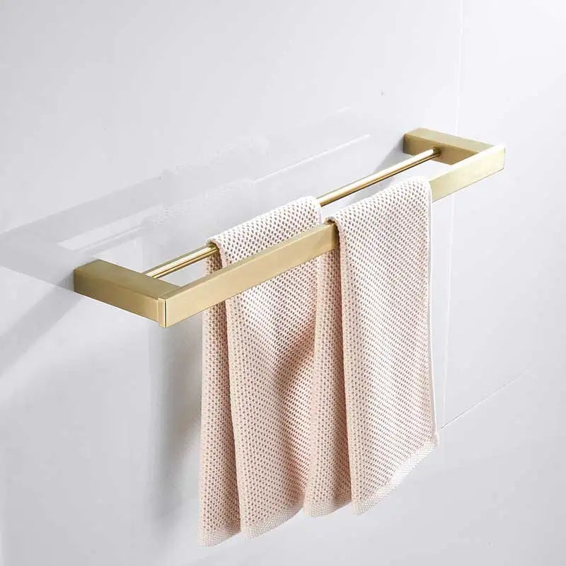 ensemble accessoires salle bain doré nickel moderne porte papier savon porte brosse wc étagerie