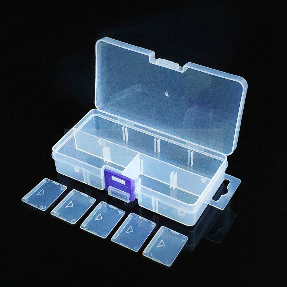 boîte rangement transparente compartiments poignée organisation bijoux moderne compact pratique