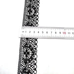 ruban dentelle noir motifs floraux texture fine classique 40mm 10mètres hautequalité écologique solubleaueau
