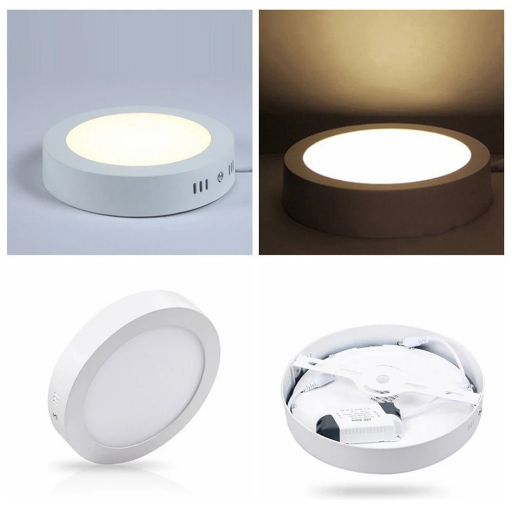 plafonnier led surface blanc moderne 24w 18w 12w 6w rond carré opaqué