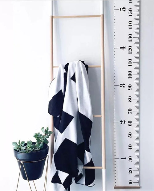 décoration murale règle croissance mesure numéros blanc clips minimaliste chambre enfant autocollant mural