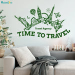 Autocollant mural voyage aventure salon
