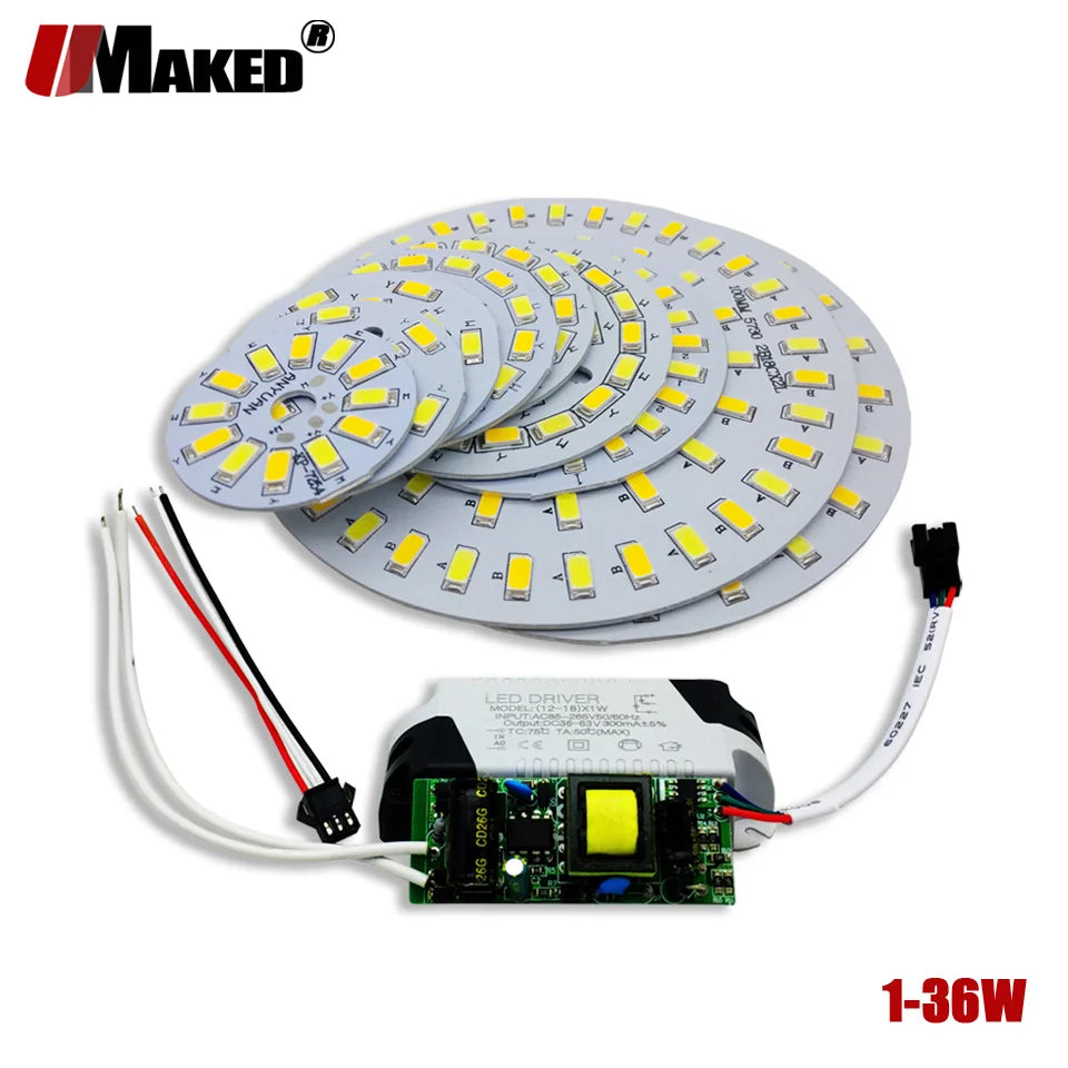 plaque led 12w 15w 18w smd 5730 blanc moderne rangées diodes câble carte puissance
